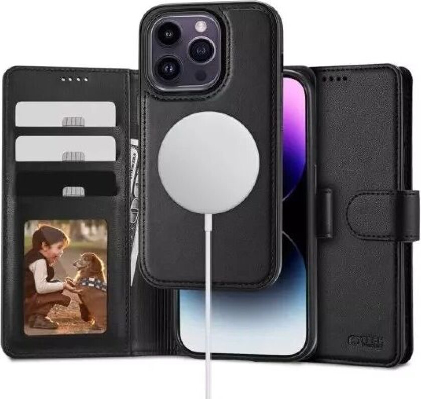 Tech-Protect iPhone 15 Pro Tech-Protect Lommebok Flip Deksel med Magnet - MagSafe Kompatibel - Svart