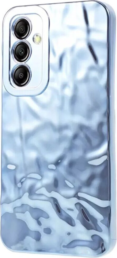 Samsung Galaxy A24 Glinsende Fleksibel Plast Bakside Deksel - Bølget Design - Blå