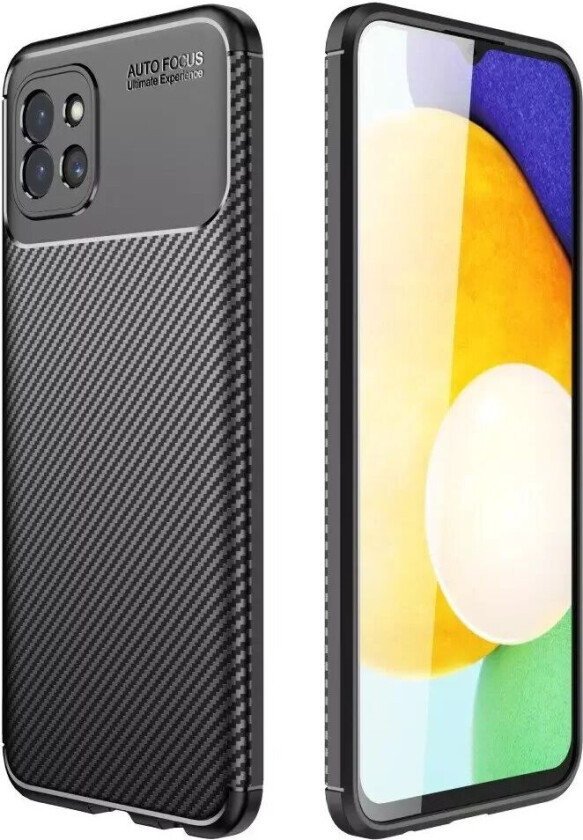 Samsung Galaxy A03 Karbonfiber Fleksibelt Plastdeksel - Svart