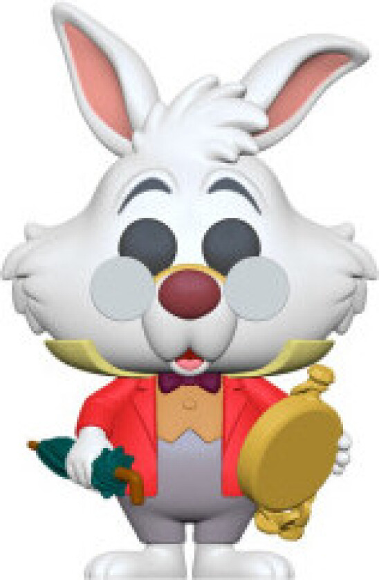 POP-figur av Disney Alice i Eventyrland 70. hvit kanin med klokke