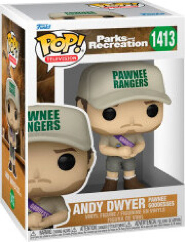 POP-figur av Parks & Recreation Andy med skjerf
