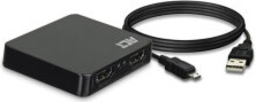 1 X 2 HDMI-splitter, 4K @ 30 Hz, Usb-drevet