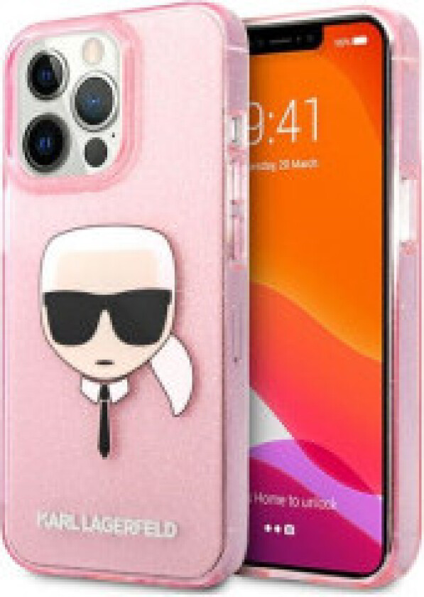 Karl Lagerfeld Karl's Head Glitter - Deksel til iPhone 13 Pro Max