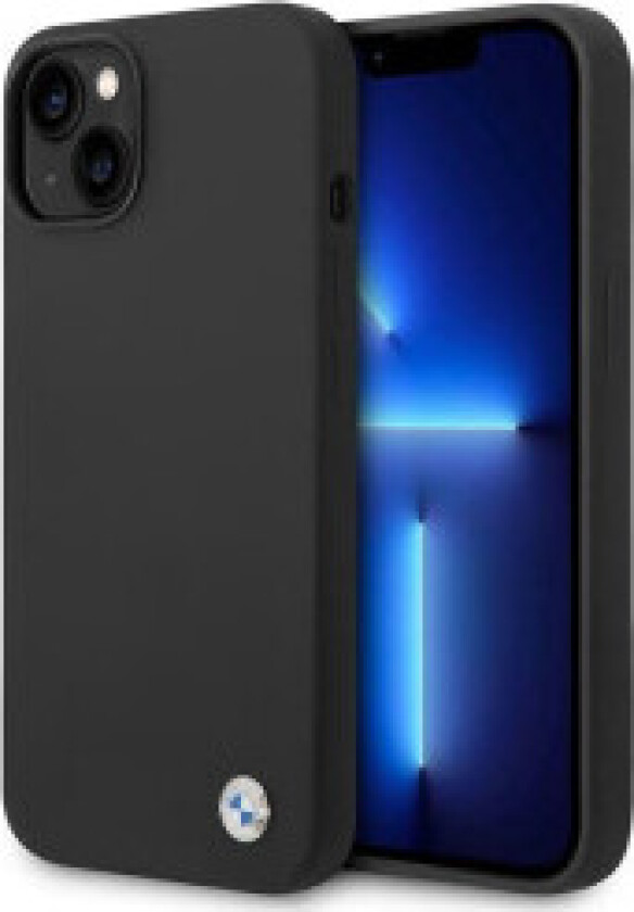 BMW flytende silikondeksel metalllogo for iPhone 14 Plus