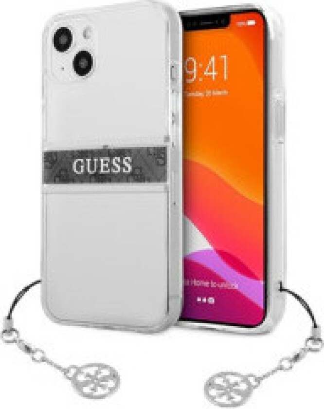 Guess 4G Stripe Grey Charm - Deksel til iPhone 13 mini