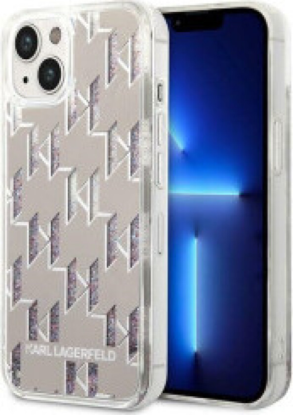 Karl Lagerfeld Monogram Liquid Glitter - Deksel til iPhone 14 Plus