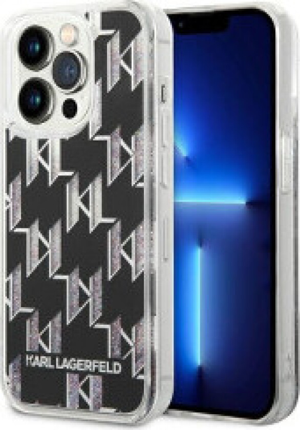 Karl Lagerfeld Monogram Liquid Glitter - Deksel til iPhone 14 Pro