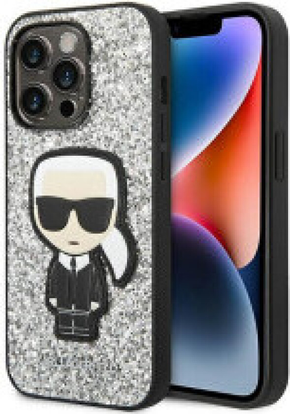 Karl Lagerfeld Glitter Flakes Ikonik - Deksel til iPhone 14 Pro Max