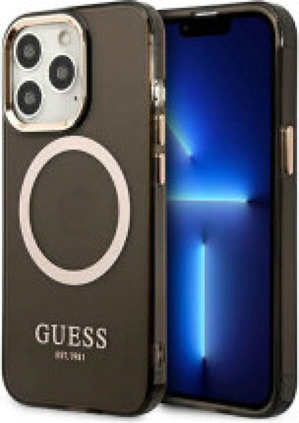 Guess Gold Outline Translucent MagSafe - Deksel til iPhone 13 Pro Max
