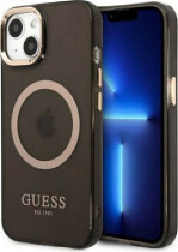 Guess Gold Outline Translucent MagSafe - Deksel til iPhone 13