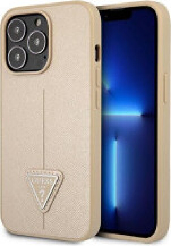 Guess Saffiano Triangle Logo Deksel - Deksel til iPhone 14 Pro Max