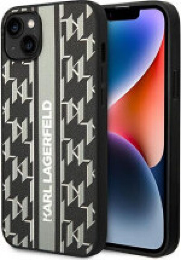 Karl Lagerfeld Monogram Stripe - Deksel til iPhone 14 Plus