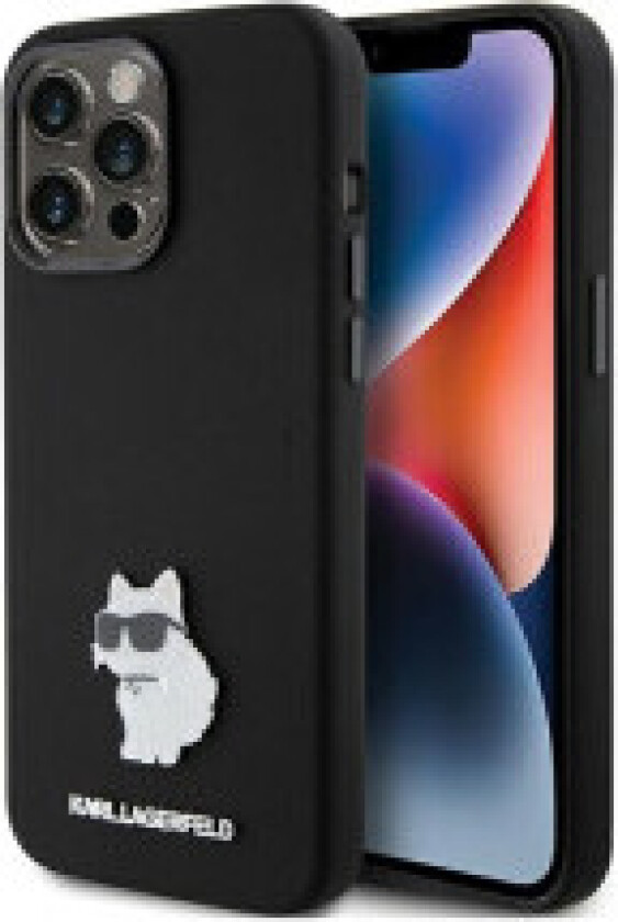 Karl Lagerfeld Silikon Choupette metallnål - iPhone 15 Pro Max-deksel