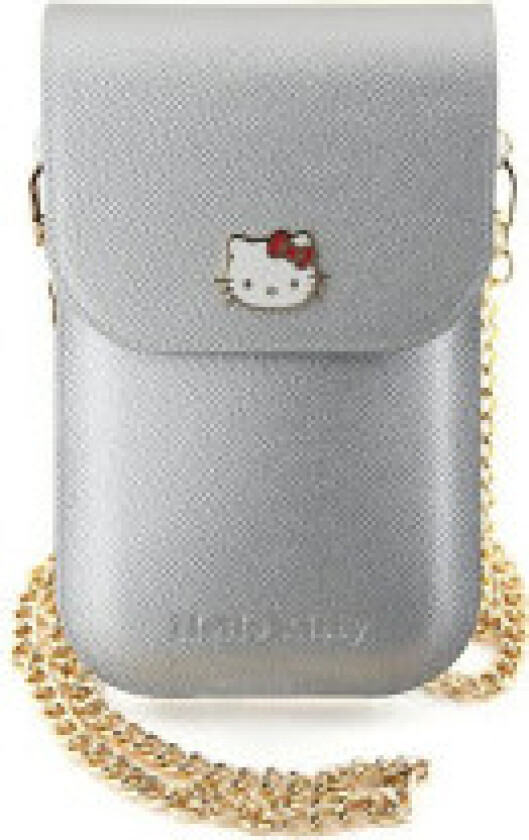 Hello Kitty lær metalllogokjede - telefonveske