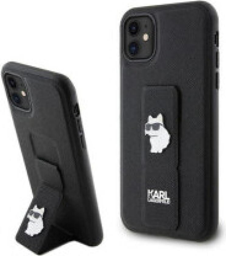 Karl Lagerfeld Gripstand Saffiano Choupette Pins - iPhone 11-deksel
