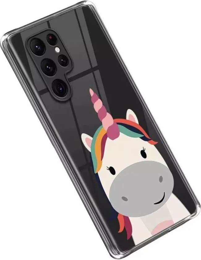 Samsung Galaxy S23 Ultra Fleksibel Plast Bakdeksel m. Motiv - Enhjørning