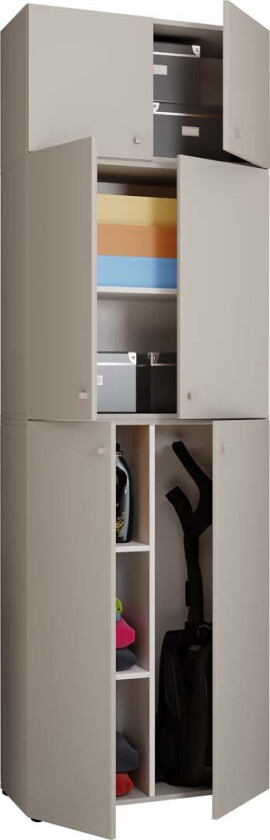 Bilde av LonaXXL garderobeskap 6 dører grå.