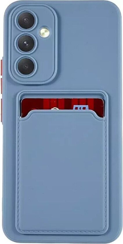Samsung Galaxy A54 (5G) Fleksibelt Plastdeksel med Kortholder - Gråblå
