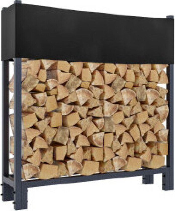 Vedstativ + presenning Martin 25x110x115 cm Antrasitt