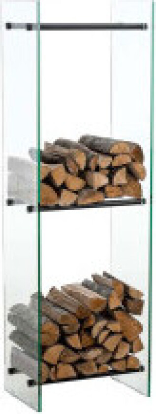 Vedstativ Dacio klart glass 35x35x140