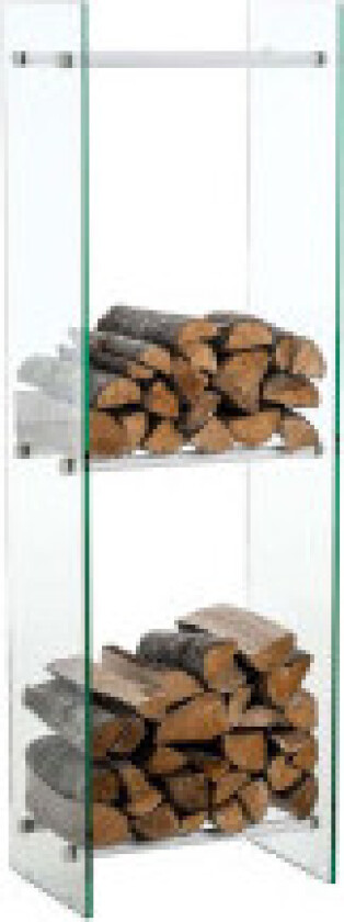 Vedstativ Dacio klart glass 35x35x140