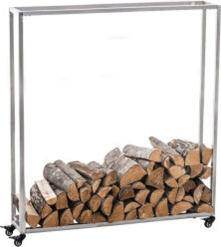 Vedstativ Hetta 25x100x150 cm Rustfritt Stål