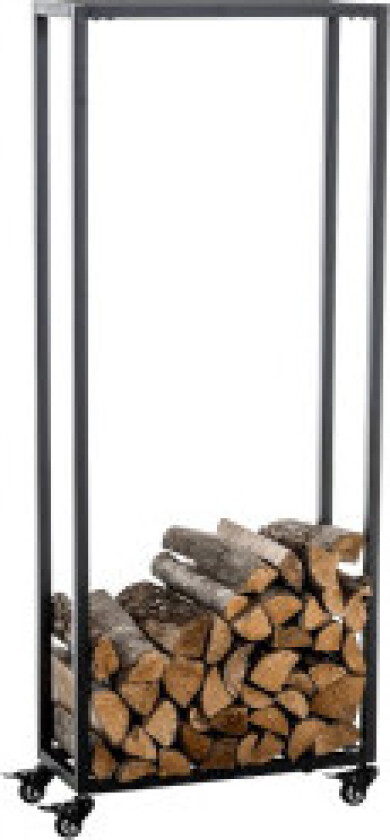 Vedstativ Hetta 25x40x150 cm Svart