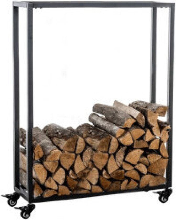 Vedstativ Hetta 25x60x100 cm Svart