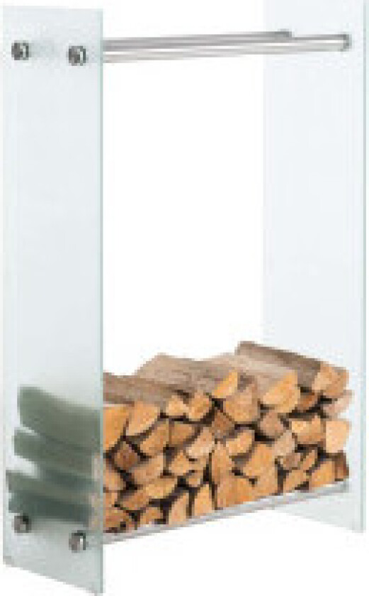 Vedstativ Dacio melkeglass 35x60x150 cm Rustfritt Stål