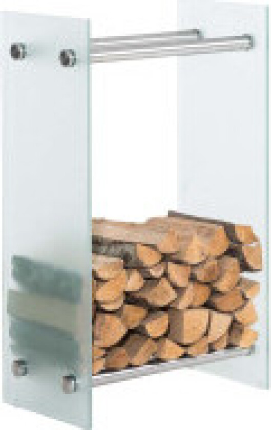 Vedstativ Dacio melkeglass 35x40x100 cm Rustfritt Stål