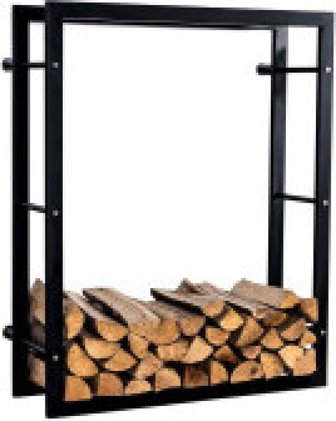 Vedstativ Keri Wall 25x100x150 cm Svart Matt