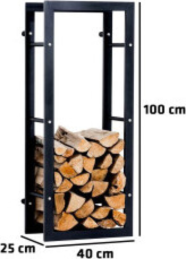 Vedstativ Keri Wall V3 25x40x100 cm Svart