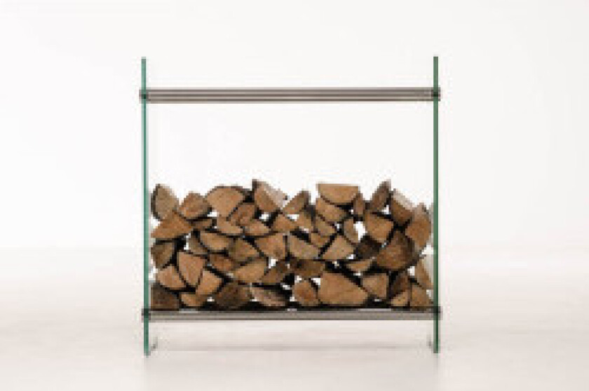 Vedstativ Dacio klart glass 35x80x100 Rustfritt Stål