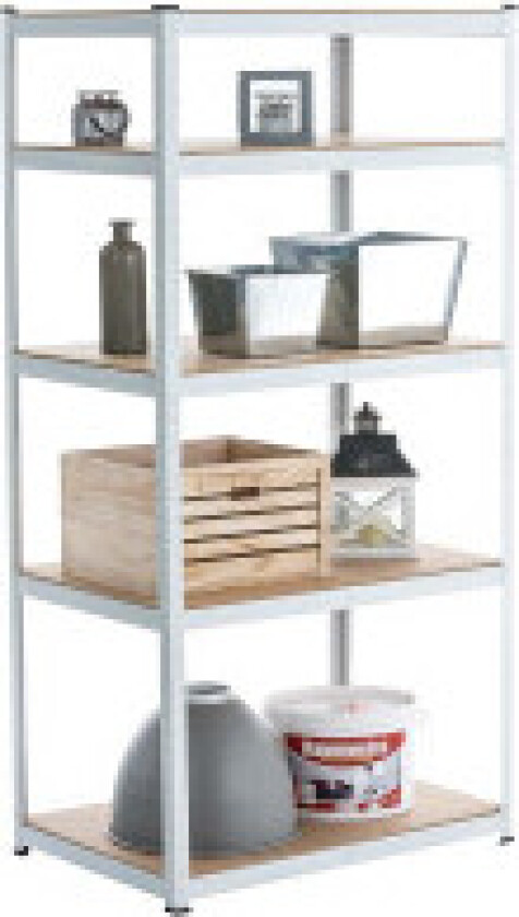 Oppbevaringshylle STOR 90x45x180 cm Hvit