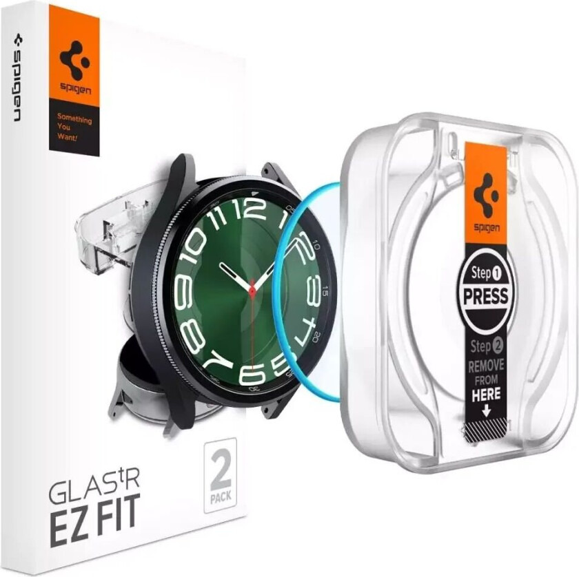 Samsung Galaxy Watch 6 Classic (47mm) EZ Fit GLAS.tR Skjermbeskytter - 2 stk - Gjennomsiktig