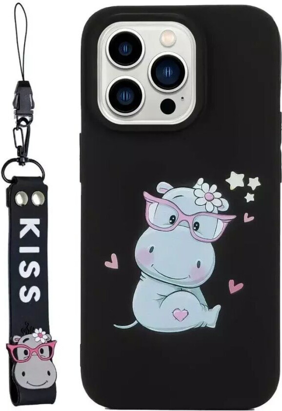 iPhone 14 Pro fleksibelt plastdeksel - Flodhest