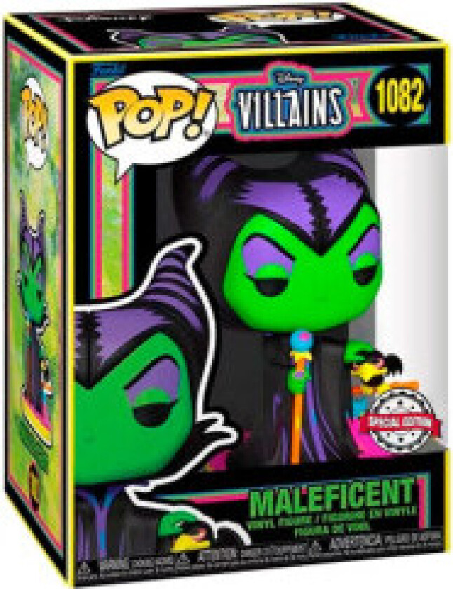 POP-figur av Disney-skurkene Maleficent Black Light Exclusive