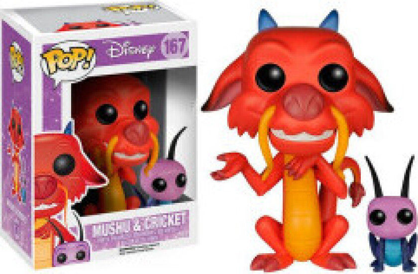 POP-figur av Disney Mulan Mushu og Cricket