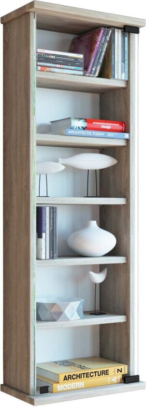 Loposa hylle CD,DVD lagring 150 CD 6 hyller eik dekor.