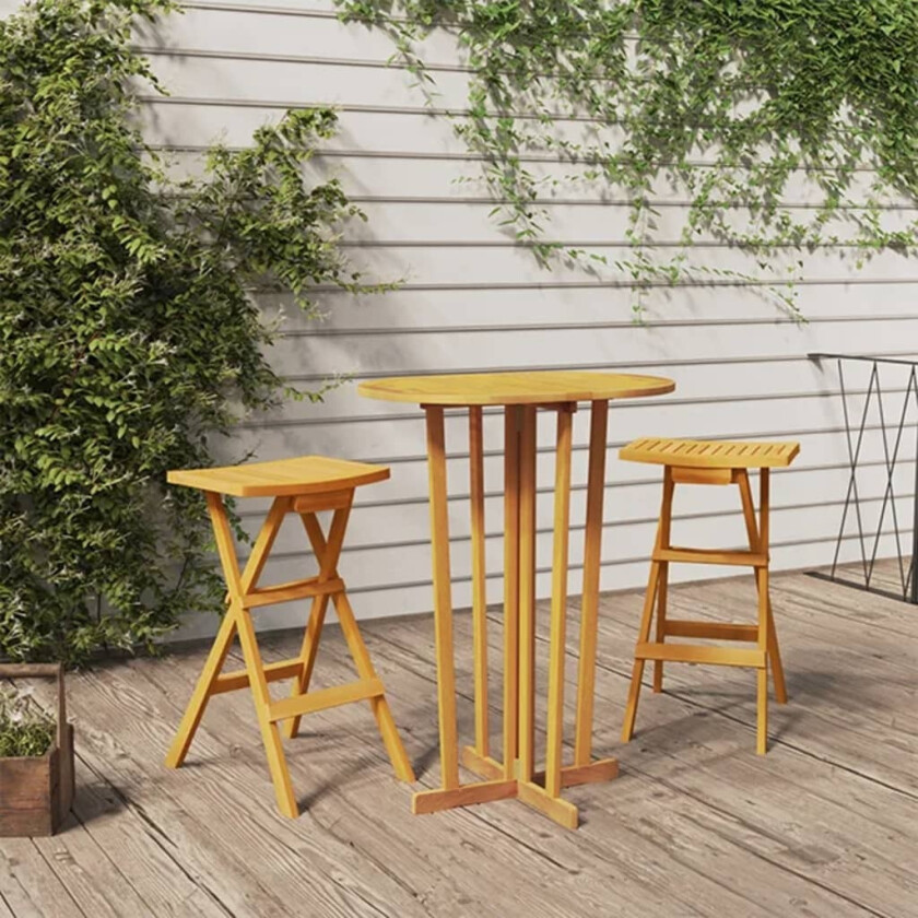 Bilde av Sammenleggbart barbord 90x65x105 cm heltre teak