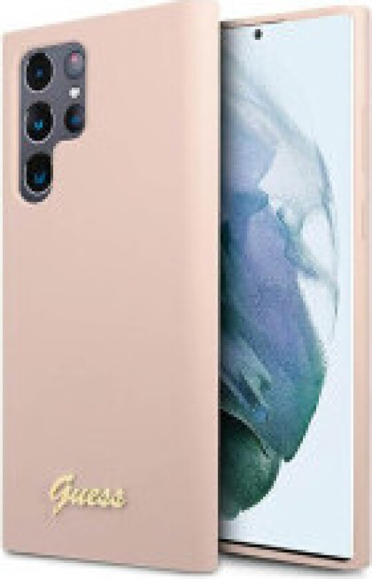 Guess Silicone Script Metal Logo - Deksel til Samsung Galaxy S23 Ultra