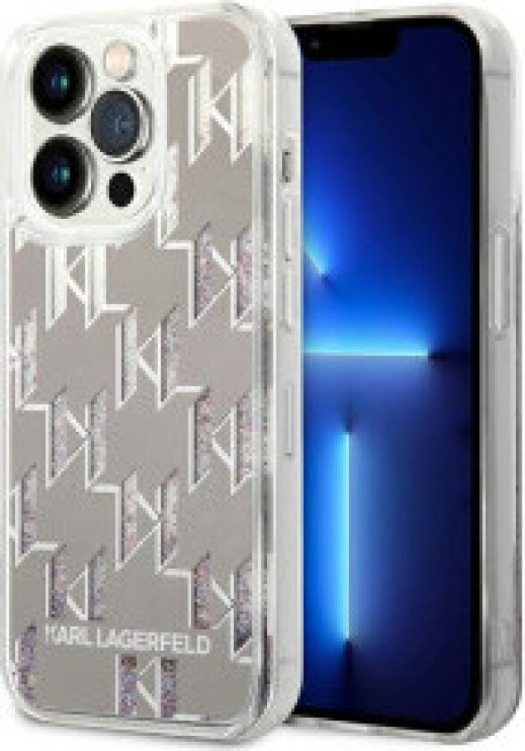 Karl Lagerfeld Monogram Liquid Glitter - Deksel til iPhone 14 Pro Max