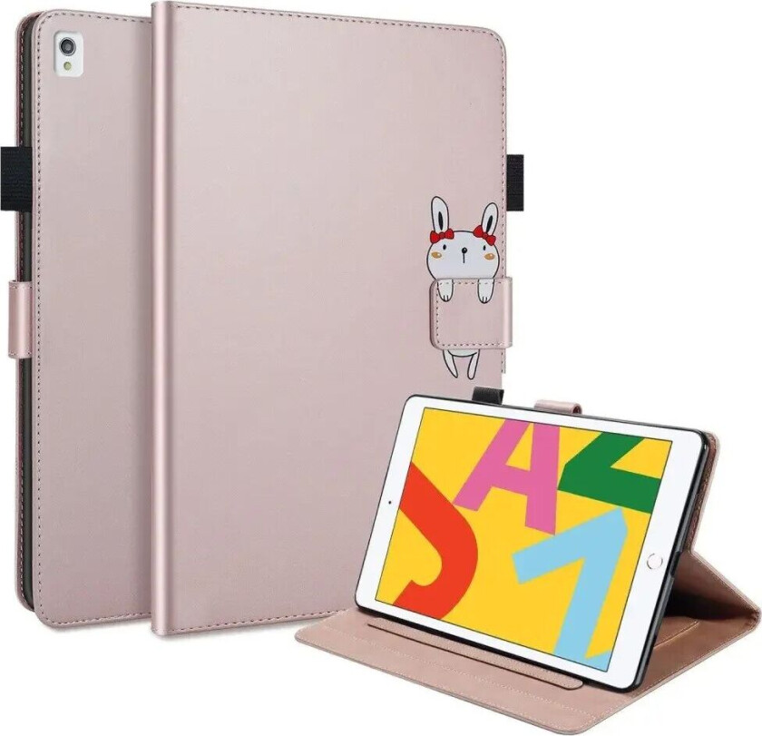 iPad 10.2" (2020) Flip Deksel i Skinn med Dyremotiv - Rosa