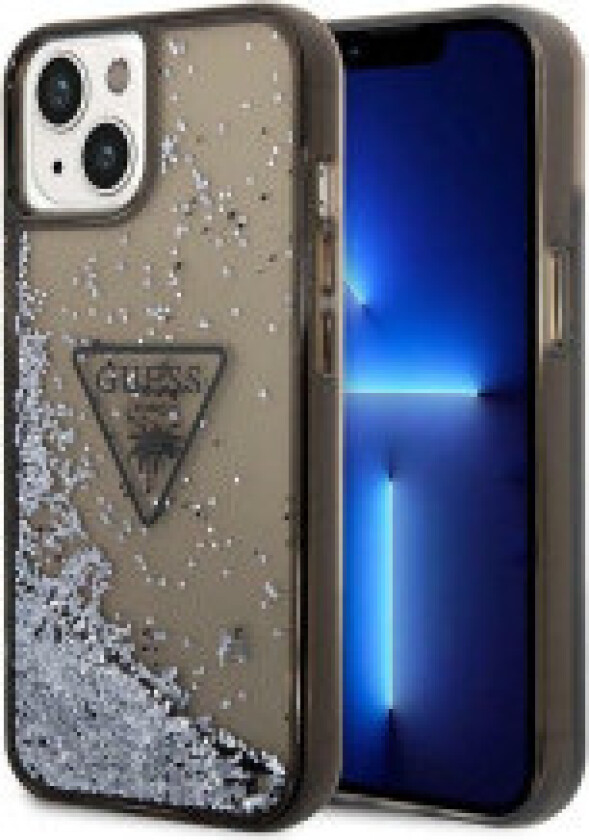 Guess Liquid Glitter Triangle Logo Deksel - Deksel til iPhone 14 Plus