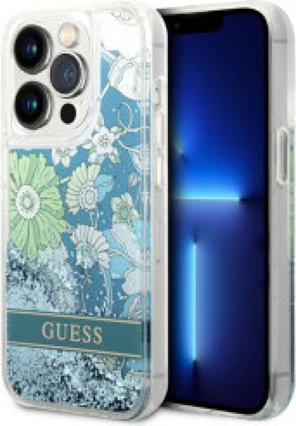 Guess Liquid Glitter Flower - Deksel til iPhone 14 Pro Max