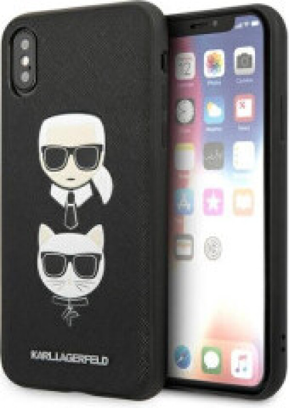 Karl Lagerfeld Saffiano Karl & Choupette Heads - Deksel til iPhone Xs Max
