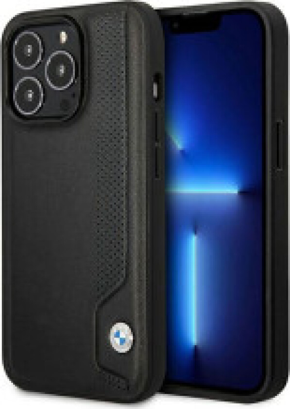 BMW Leather Blue Dots - Deksel til iPhone 14 Pro