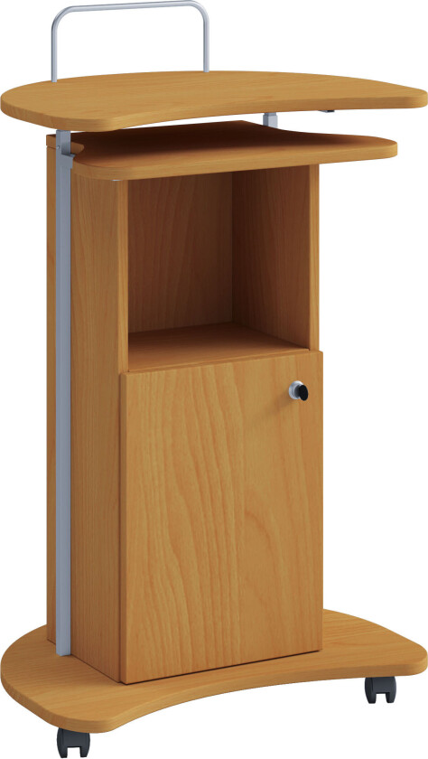 Komil skrivebord , skrivepult høydejusterbar, 1 rom og 1 dør bøk dekor.