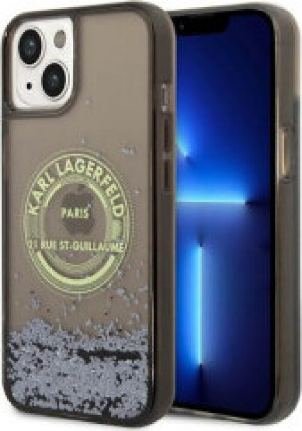 Karl Lagerfeld Liquid Glitter Rund RSG Logo Deksel - Deksel til iPhone 14 Plus