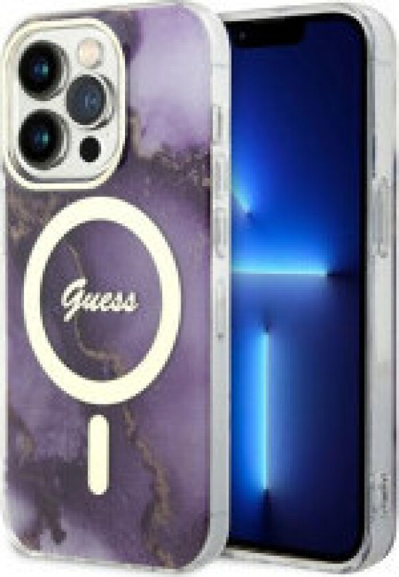 Guess Golden Marble MagSafe - Deksel til iPhone 14 Pro